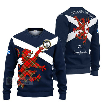 Langlands Tartan Lion Rampant Ugly Sweater Proudly Display Your Heritage with Alba Gu Brath and Clan Name