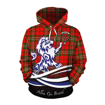 Langlands Tartan Cotton Hoodie with Alba Gu Brath Regal Lion Emblem