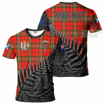 Langlands Crest Tartan T-Shirt with New Zealand Silver Fern Half Style