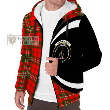 Langlands Tartan Sherpa Hoodie with Family Crest Circle Style