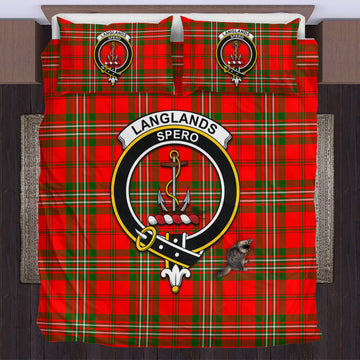 Langlands Tartan Bedding Set with Family Crest