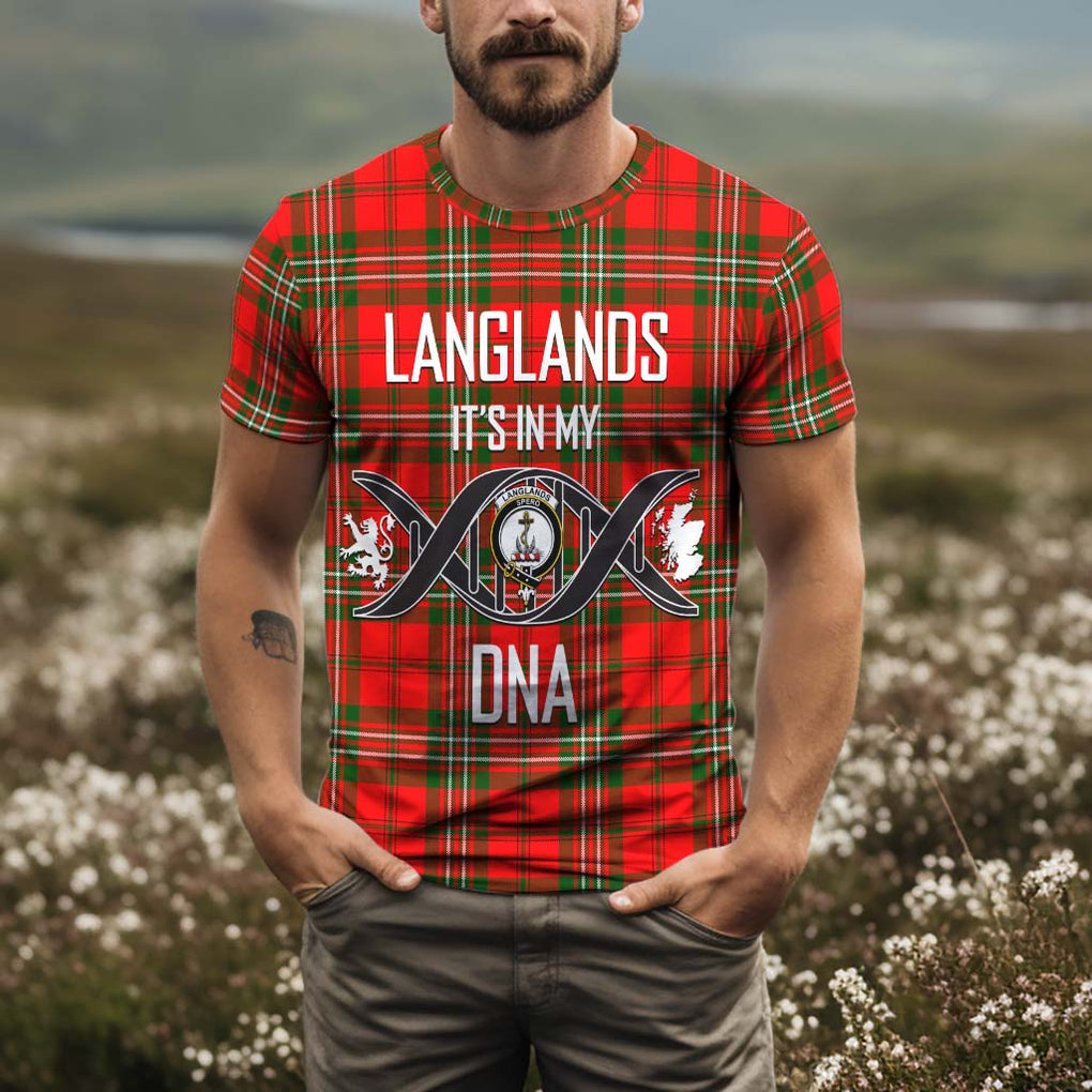 Langlands Tartan T-Shirt with Family Crest DNA In Me Style Kid's Shirt - Tartan Vibes Clothing