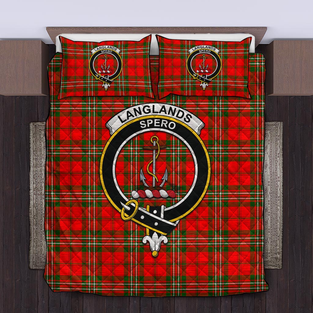 Langlands Tartan Quilt Bed Set with Family Crest Twin - Tartan Vibes Clothing