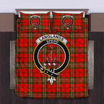 Langlands Tartan Quilt Bed Set with Family Crest