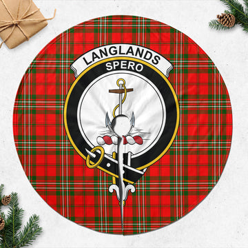 Langlands Tartan Christmas Tree Skirt with Family Crest