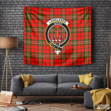 Langlands Tartan Tapestry Wall Hanging and Home Decor for Room with Family Crest