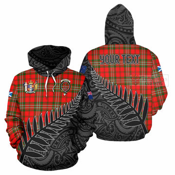 Langlands Crest Tartan Hoodie with New Zealand Silver Fern Half Style