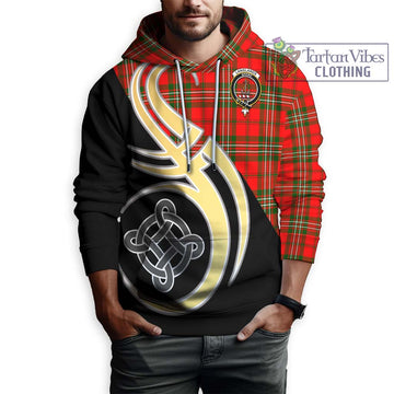 Langlands Tartan Hoodie with Family Crest and Celtic Symbol Style