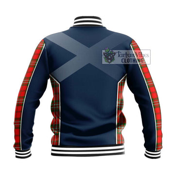 Langlands Tartan Baseball Jacket with Family Crest and Lion Rampant Vibes Sport Style