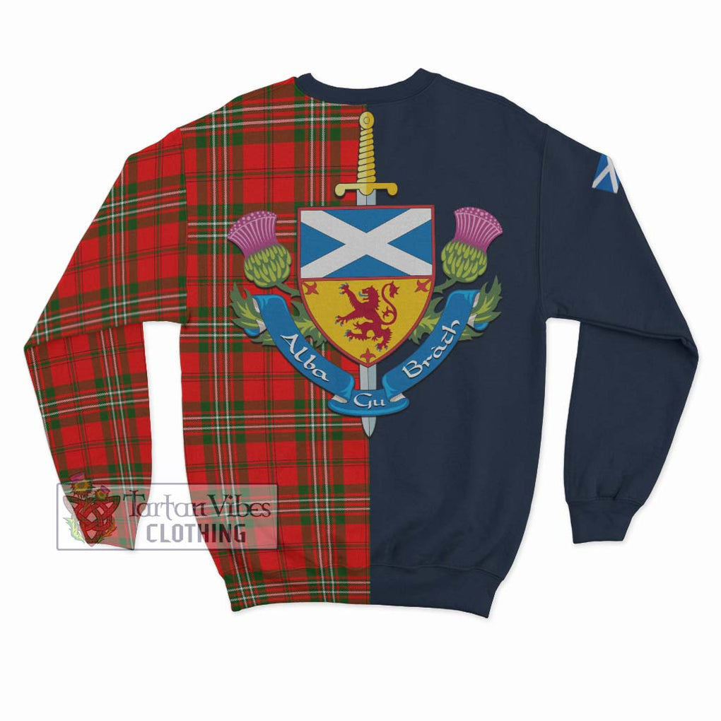 Tartan Vibes Clothing Langlands Tartan Sweatshirt with Scottish Lion Royal Arm Half Style