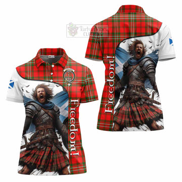 Langlands Crest Tartan Women's Polo Shirt Inspired by the Freedom of Scottish Warrior