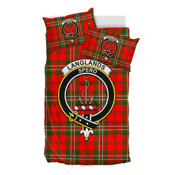 Langlands Tartan Bedding Set with Family Crest