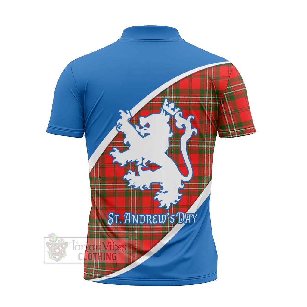 Tartan Vibes Clothing Langlands Family Crest Tartan Zipper Polo Shirt Celebrate Saint Andrew's Day in Style