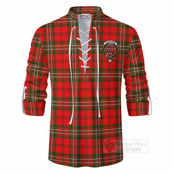 Langlands Tartan Ghillie Kilt Shirt with Family Crest DNA In Me Style