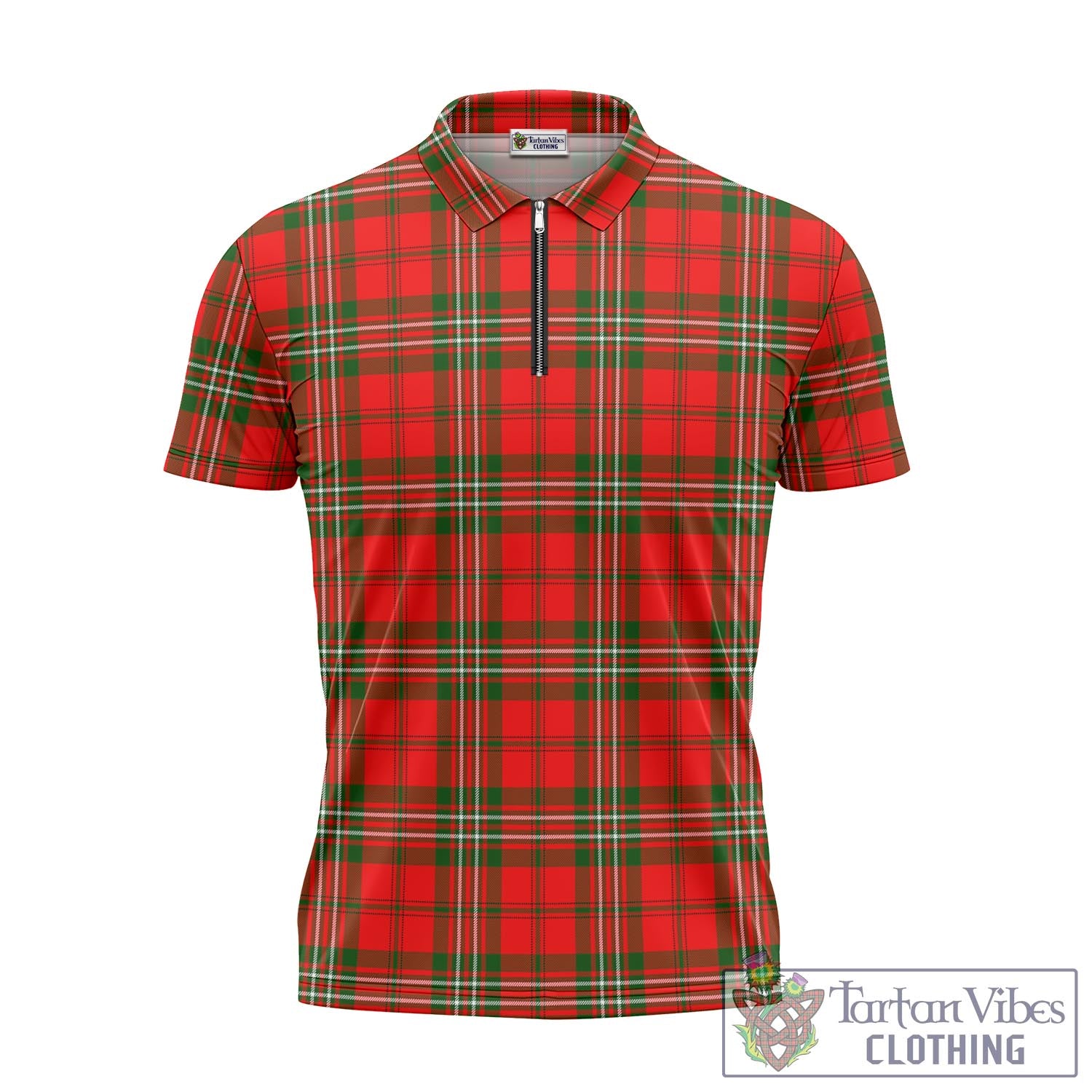 Tartan Vibes Clothing Langlands Tartan Zipper Polo Shirt