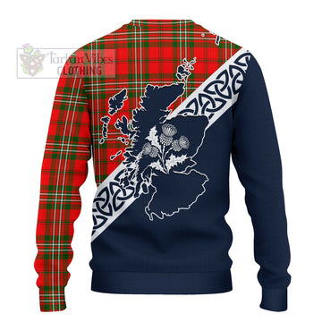 Langlands Tartan Ugly Sweater Featuring Thistle and Scotland Map