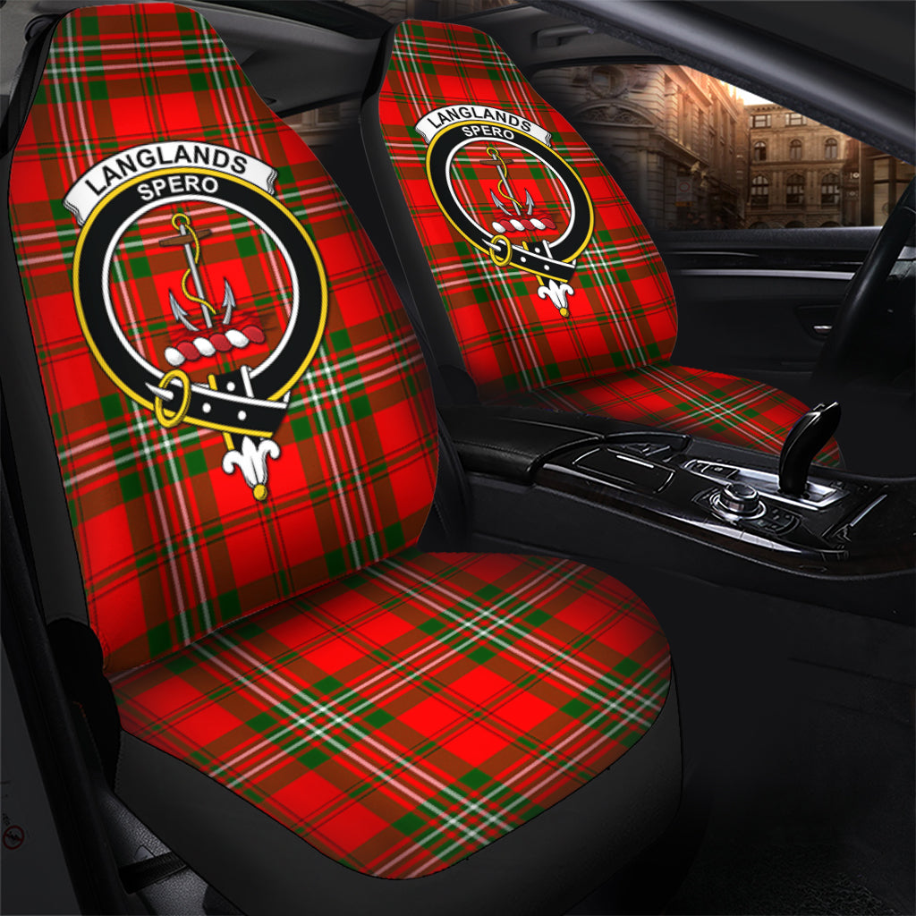 Langlands Tartan Car Seat Cover with Family Crest - Tartanvibesclothing