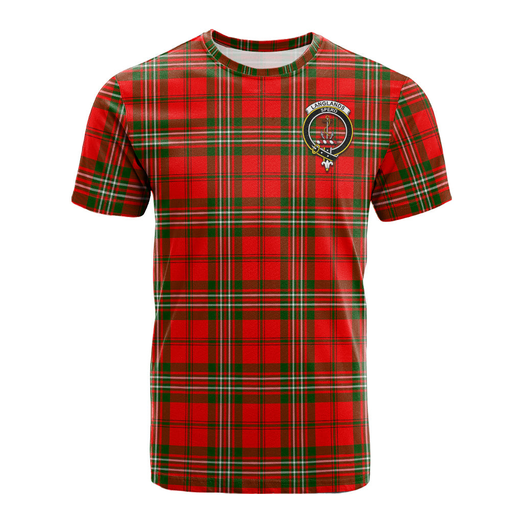 Langlands Tartan T-Shirt with Family Crest - Tartan Vibes Clothing