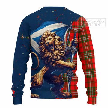 Langlands Tartan Family Crest Knitted Sweater with Scottish Majestic Lion