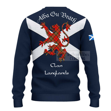 Langlands Tartan Lion Rampant Ugly Sweater Proudly Display Your Heritage with Alba Gu Brath and Clan Name