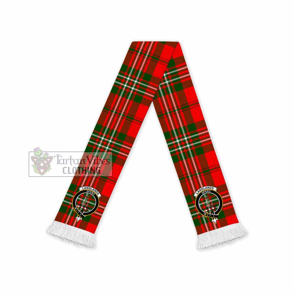 Langlands Tartan Ruffneck Scarf with Family Crest - Tartan Vibes Clothing