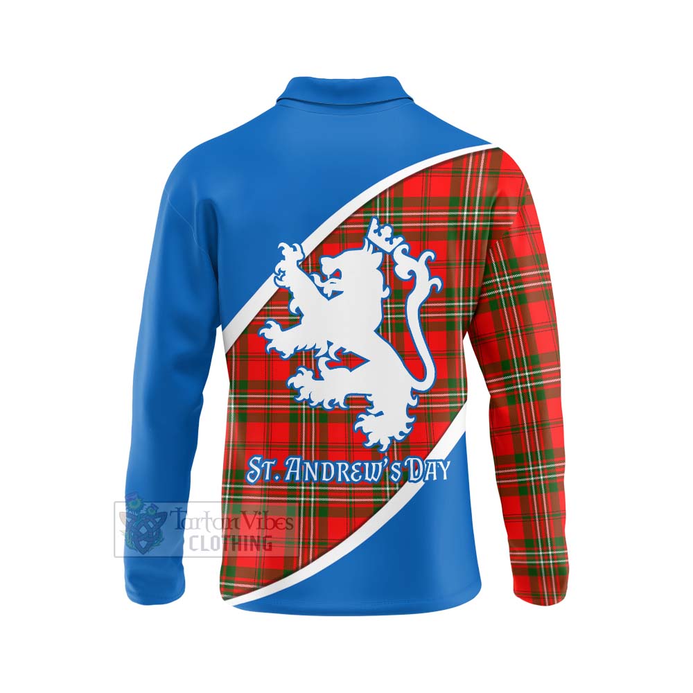 Tartan Vibes Clothing Langlands Family Crest Tartan Long Sleeve Polo Shirt Celebrate Saint Andrew's Day in Style