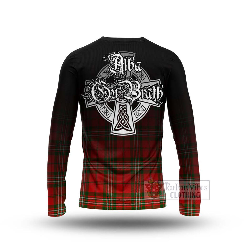 Tartan Vibes Clothing Langlands Tartan Long Sleeve T-Shirt Featuring Alba Gu Brath Family Crest Celtic Inspired