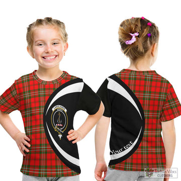 Langlands Tartan Kid T-Shirt with Family Crest Circle Style