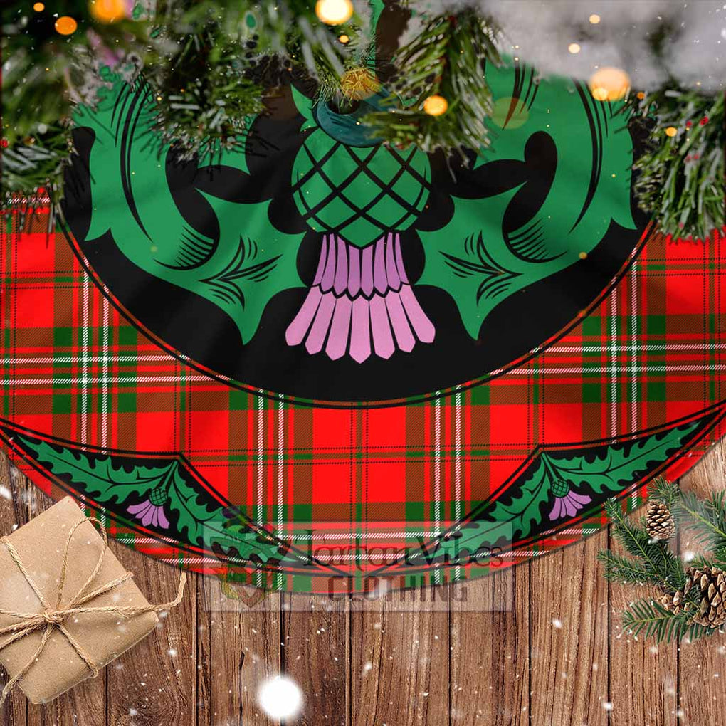 Tartan Vibes Clothing Langlands Tartan Christmas Tree Skirt Scottish Thistle Style