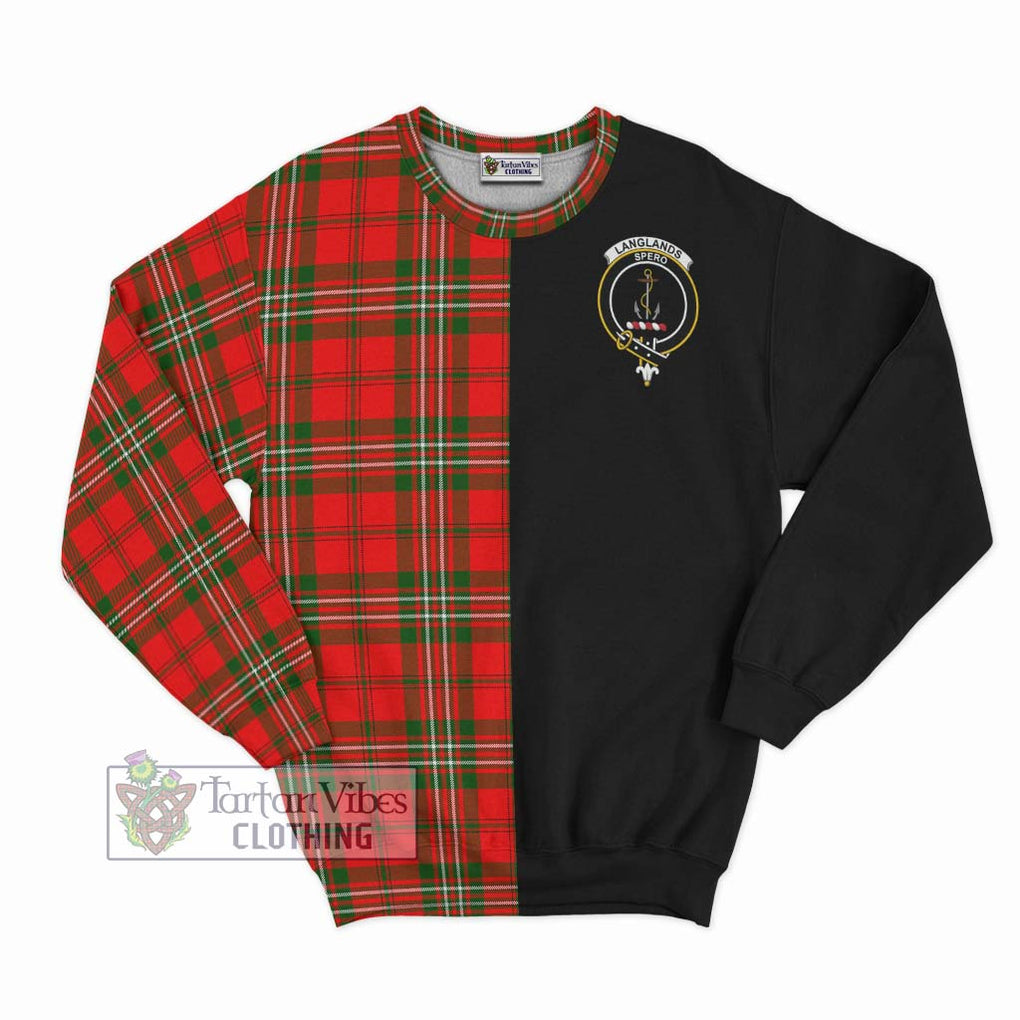 Langlands Tartan Sweatshirt with Family Crest and Half Of Me Style - Tartanvibesclothing Shop