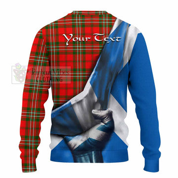 Langlands Tartan Knitted Sweater with Family Crest Scotland Patriotic Style