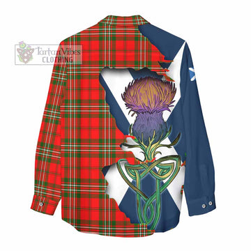 Langlands Tartan Family Crest Women's Casual Shirt Scottish Thistle Celtic Inspired - Tartan Vibes Clothing