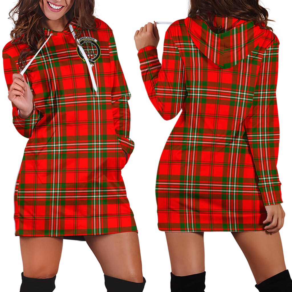 Langlands Tartan Hoodie Dress with Family Crest - Tartan Vibes Clothing