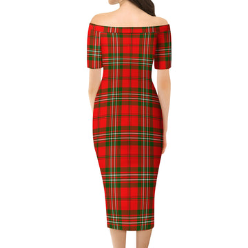 Langlands Tartan Off Shoulder Lady Dress