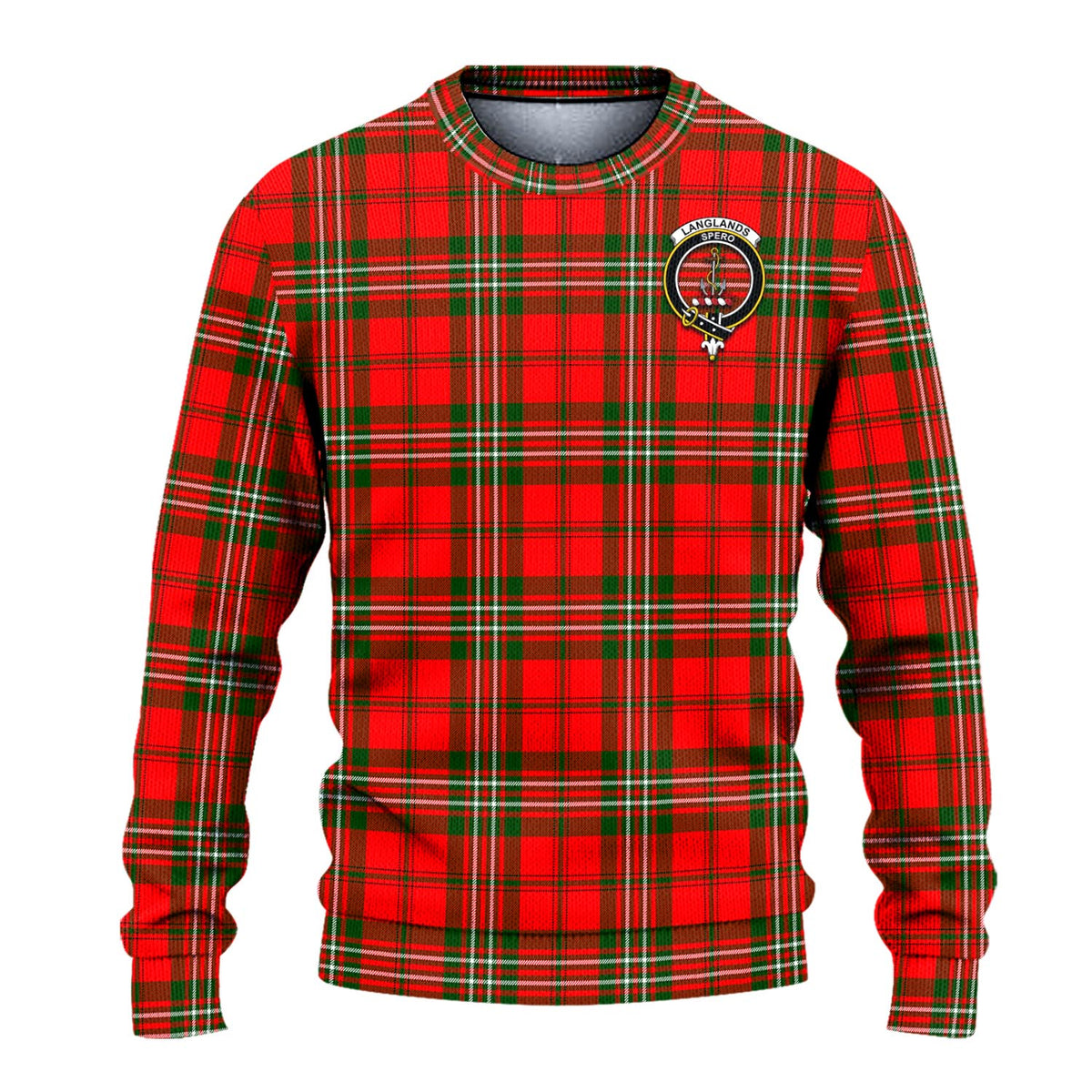 Langlands Tartan Ugly Sweater with Family Crest - Tartan Vibes Clothing