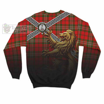 Langlands Crest Tartan Sweatshirt with Golden Lion Emblem Celtic Style - Tartan Vibes Clothing