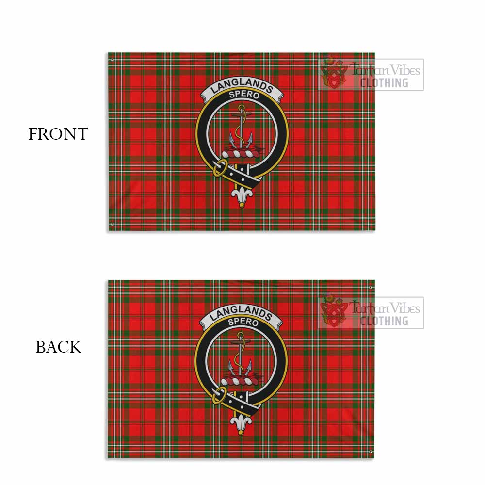 Langlands Tartan House Flag with Family Crest - Tartan Vibes Clothing