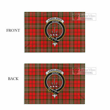 Langlands Tartan House Flag with Family Crest