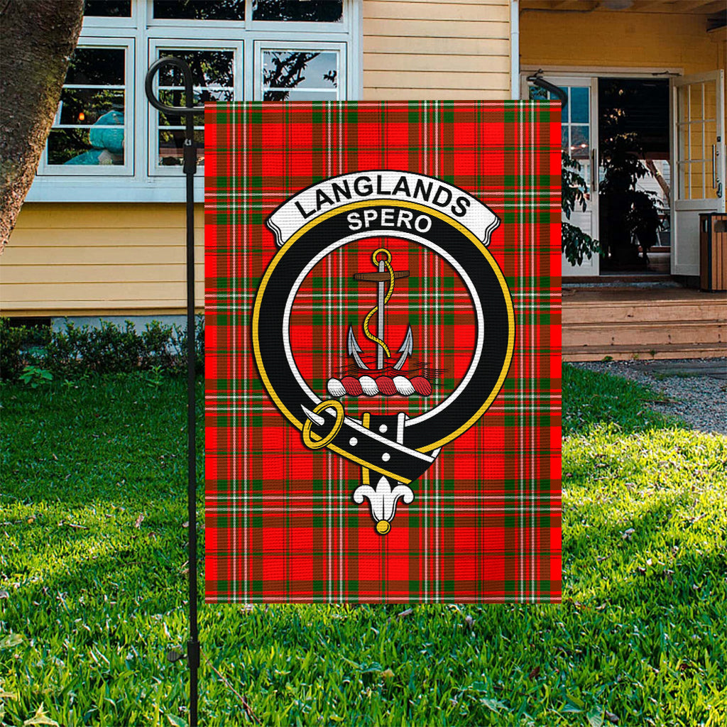 Langlands Tartan Flag with Family Crest - Tartan Vibes Clothing