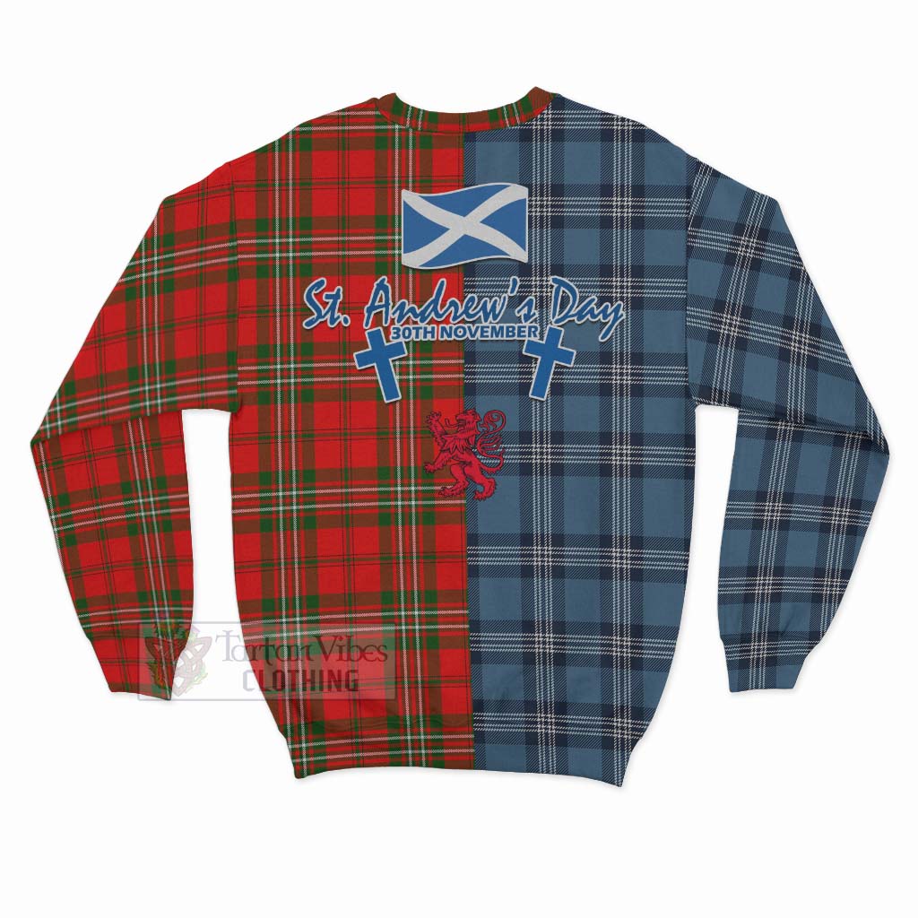 Tartan Vibes Clothing Langlands Tartan Sweatshirt Happy St. Andrew's Day Half Tartan Style