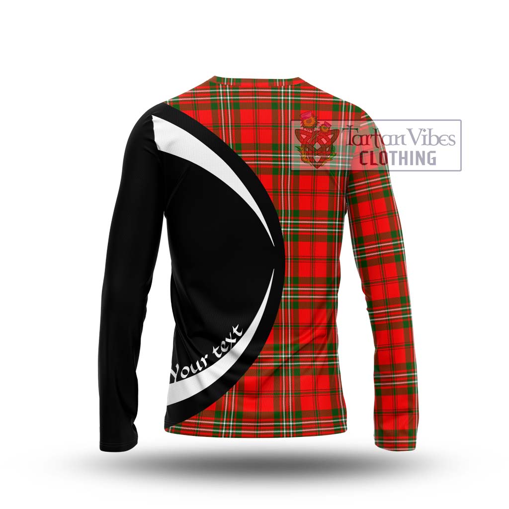 Langlands Tartan Long Sleeve T-Shirt with Family Crest Circle Style - Tartan Vibes Clothing