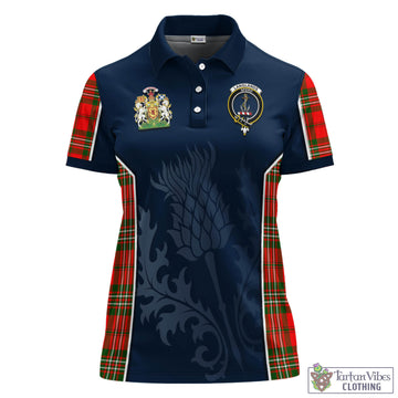 Langlands Tartan Women's Polo Shirt with Family Crest and Scottish Thistle Vibes Sport Style