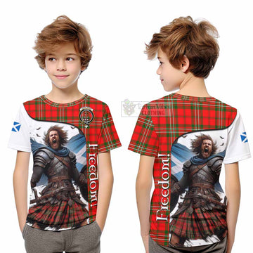 Langlands Crest Tartan Kid T-Shirt Inspired by the Freedom of Scottish Warrior