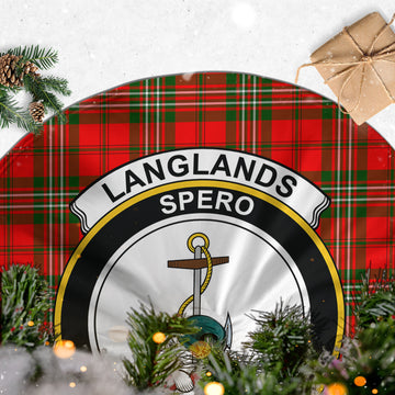 Langlands Tartan Christmas Tree Skirt with Family Crest