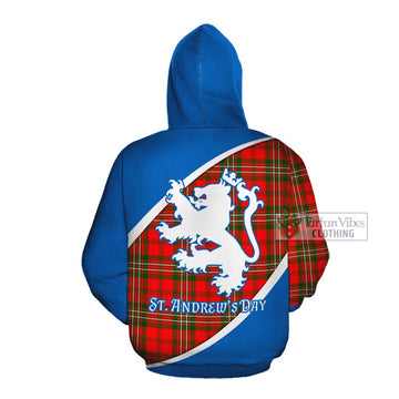 Langlands Family Crest Tartan Cotton Hoodie Celebrate Saint Andrew's Day in Style