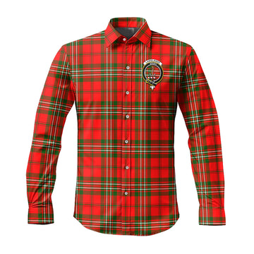 Langlands Tartan Long Sleeve Button Up Shirt with Family Crest