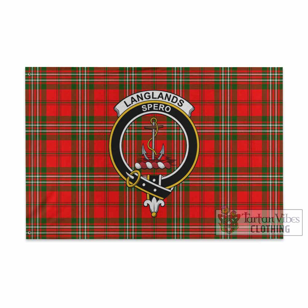 Langlands Tartan House Flag with Family Crest - Tartan Vibes Clothing