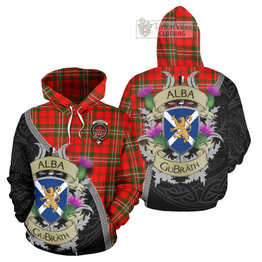 Langlands Tartan Family Crest Hoodie Lion Rampant Royal Thistle Shield Celtic Inspired - Tartan Vibes Clothing