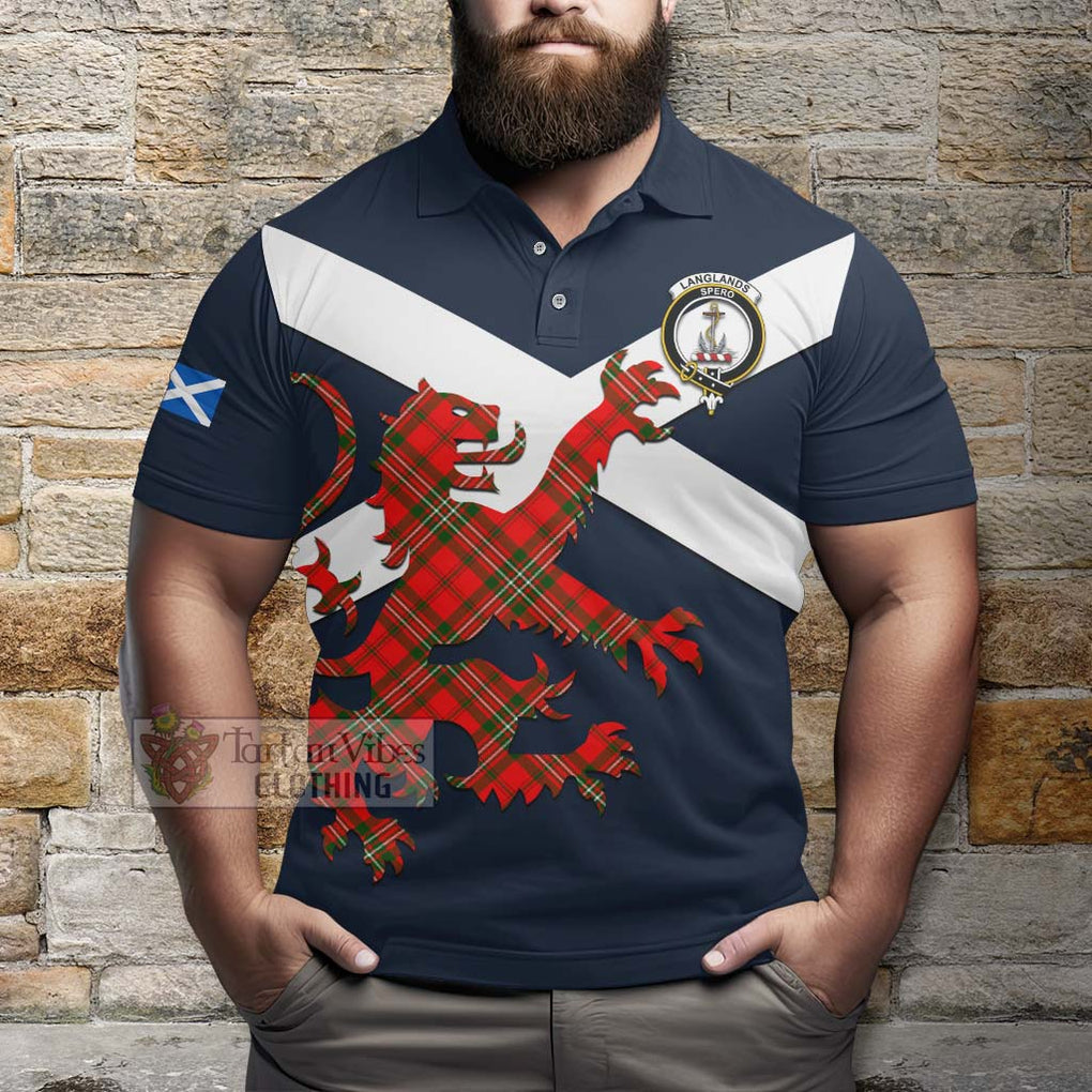 Tartan Vibes Clothing Langlands Tartan Lion Rampant Polo Shirt – Proudly Display Your Heritage with Alba Gu Brath and Clan Name