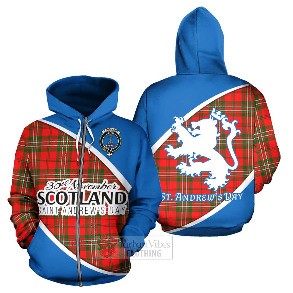 Tartan Vibes Clothing Langlands Family Crest Tartan Hoodie Celebrate Saint Andrew's Day in Style